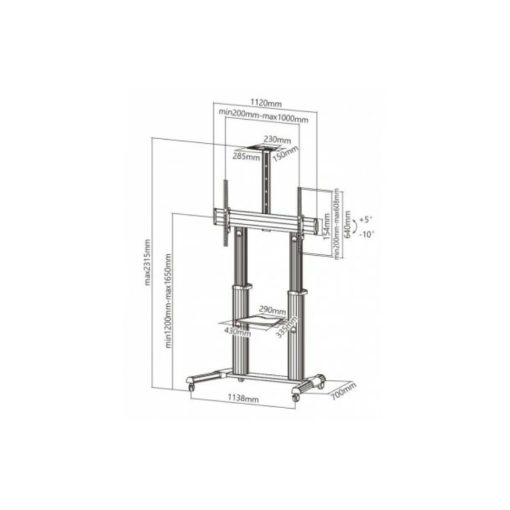 Techly ICA-TR24 gur. telesz. padlóállvány,60-100" - Image 2