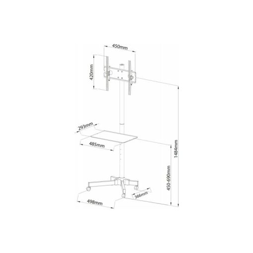 Techly ICA-TR21 gurulós padlóállvány 23-55" LCD - Image 2