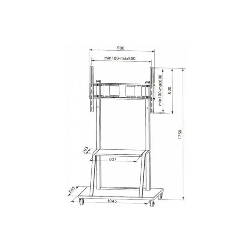 Techly ICA-TR30 gurulós padlóállvány 55-100" - Image 2