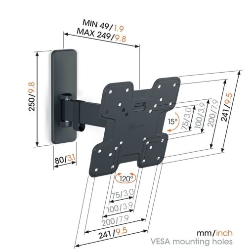 Vogel's TVM1223 fali TV konzol 19-43" - Image 2