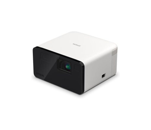 Epson EF-21W hordozható projektor fehér házzal, beépített Android TV rendszerrel és 3LCD technológiával, kompakt otthoni moziélményhez