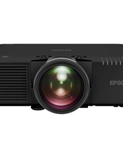 Epson EB-L695SE rövid vetítési távolságú lézerprojektor fekete színben, 6000 lumen fényerővel és 4K Enhancement technológiával, professzionális alkalmazásokhoz tervezve