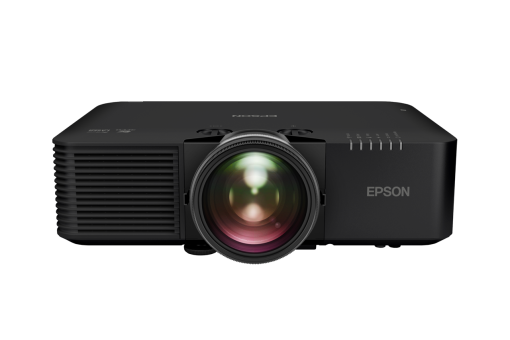 Epson EB-L695SE rövid vetítési távolságú lézerprojektor fekete színben, 6000 lumen fényerővel és 4K Enhancement technológiával, professzionális alkalmazásokhoz tervezve