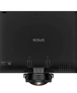 Epson EB-L695SE rövid vetítési távolságú lézerprojektor fekete színben, 6000 lumen fényerővel és 4K Enhancement technológiával, professzionális alkalmazásokhoz tervezve