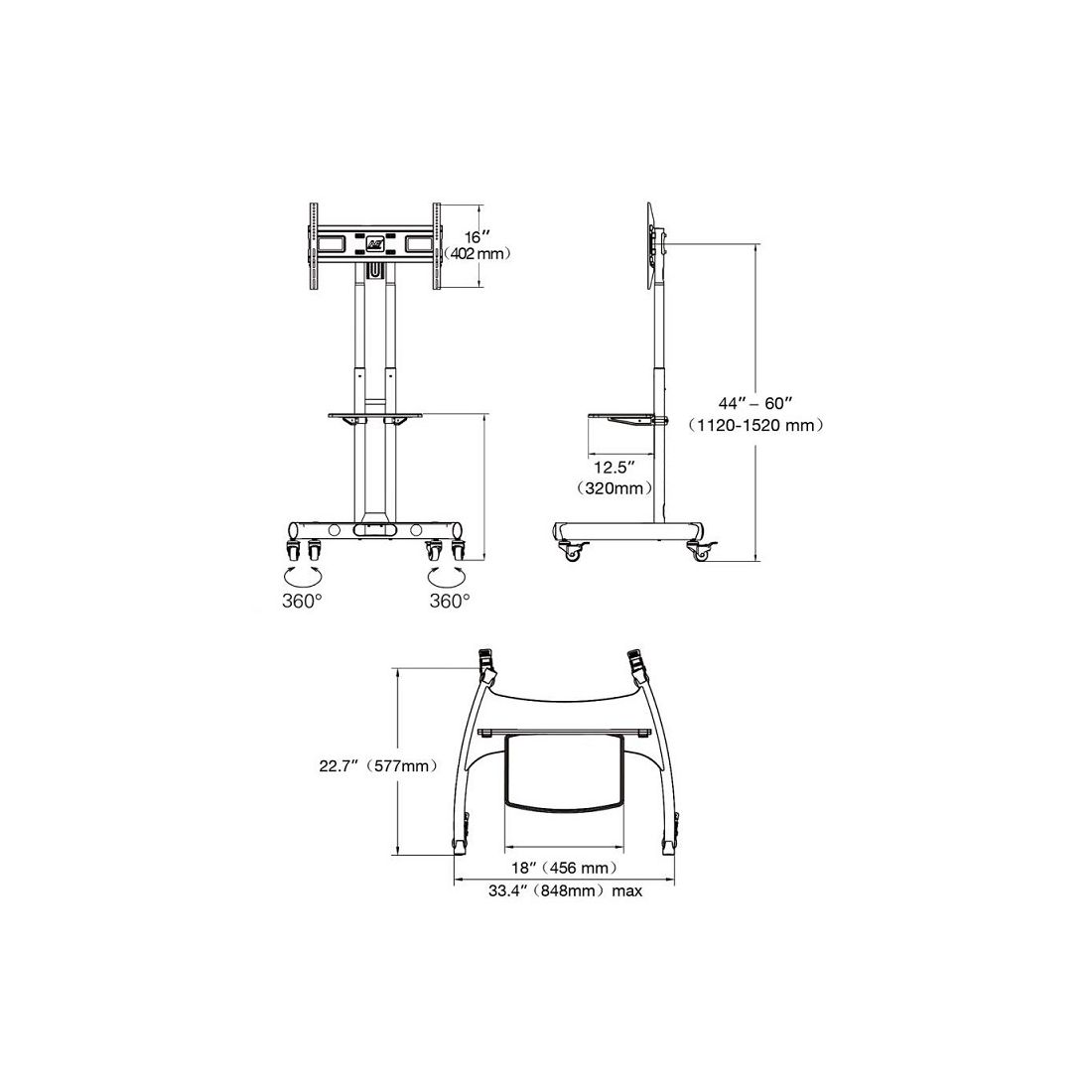 North Bayou AVA1500-60-1P univerzális kijelző állvány - Image 2