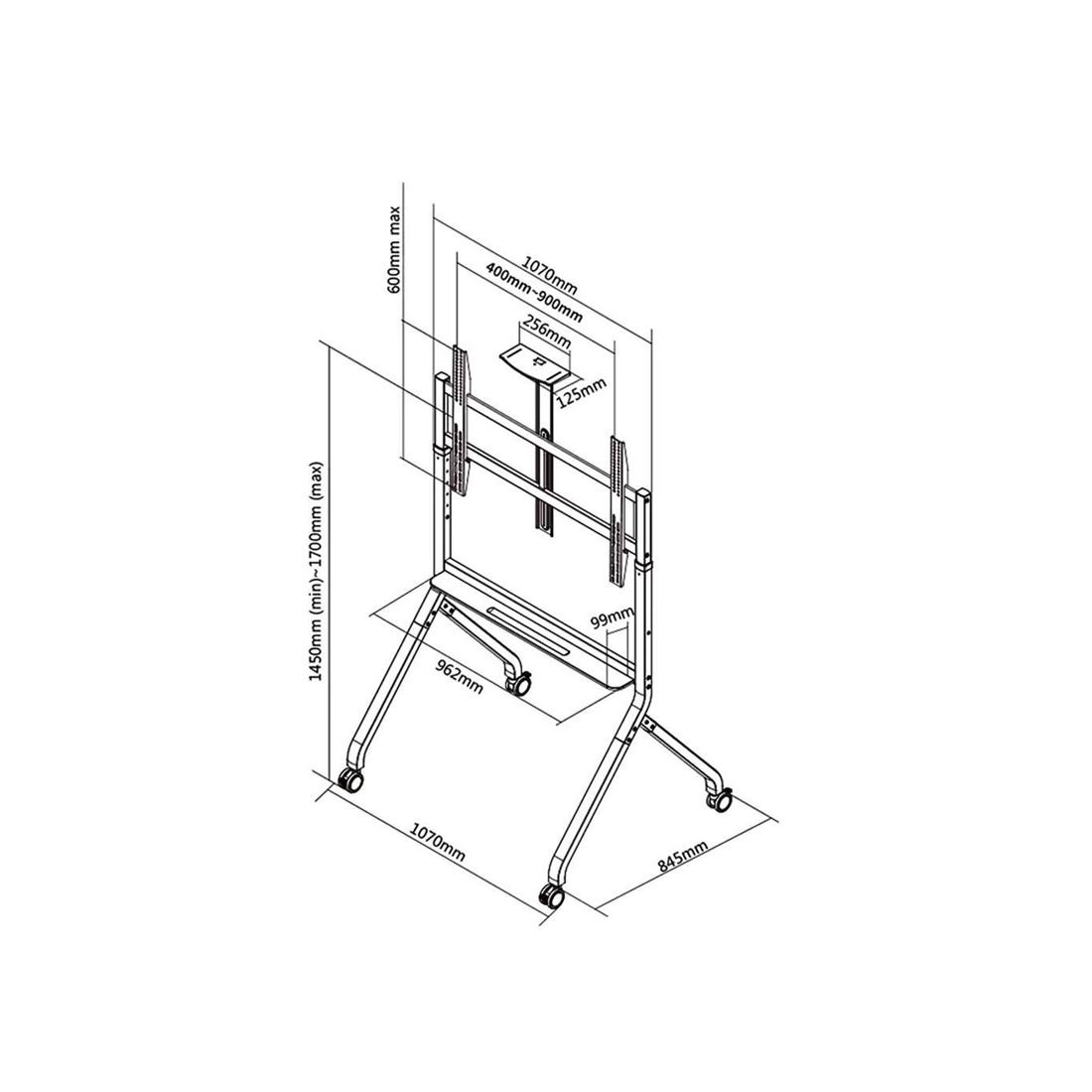 North Bayou P200W Univerzális mobil TV állvány - Image 2