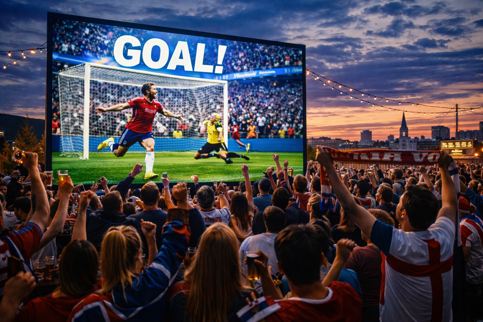 Fan zone megoldás LED fallal és sportközvetítéssel