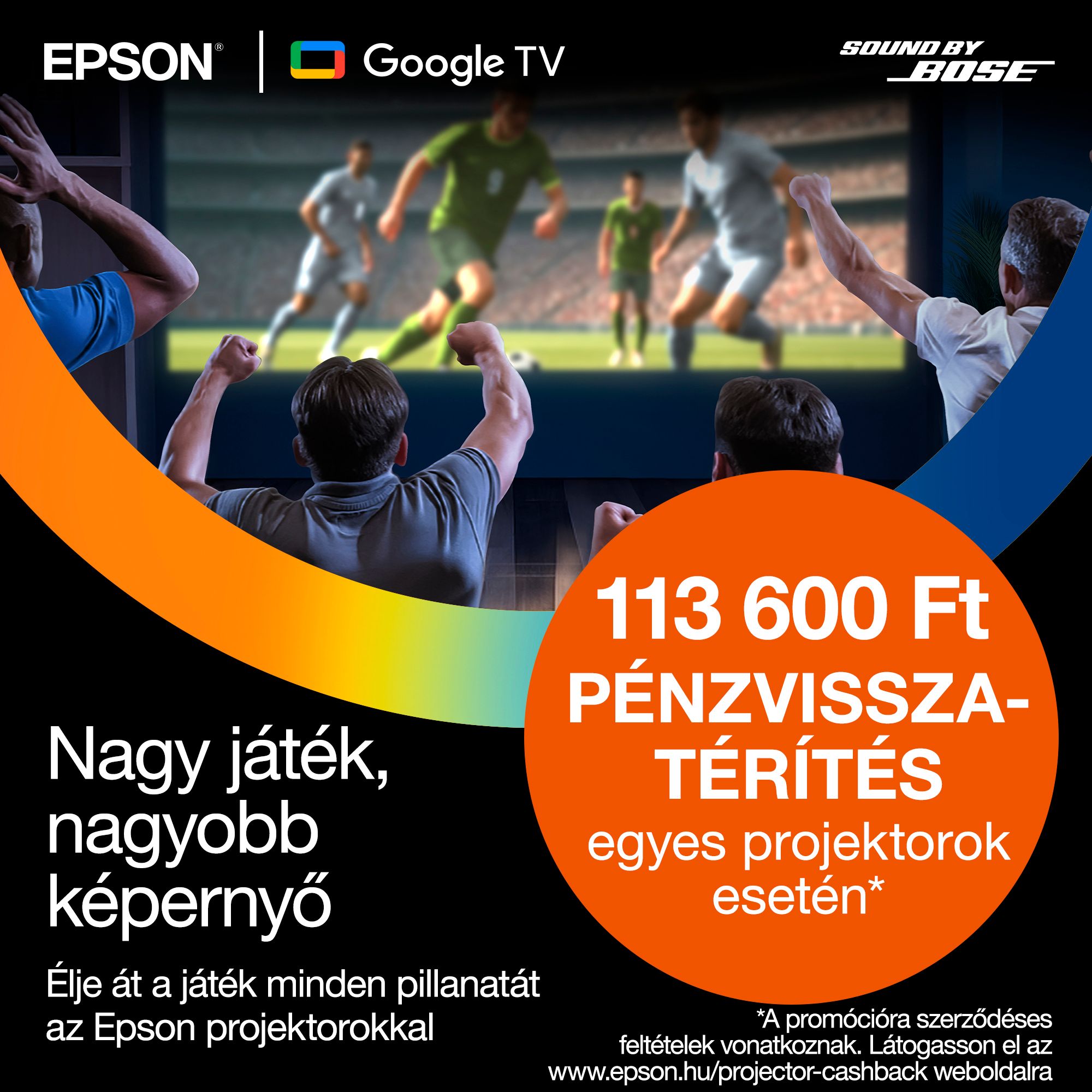 Epson projektor cashback promóció házimozihoz sportközvetítéshez és üzleti vetítéshez